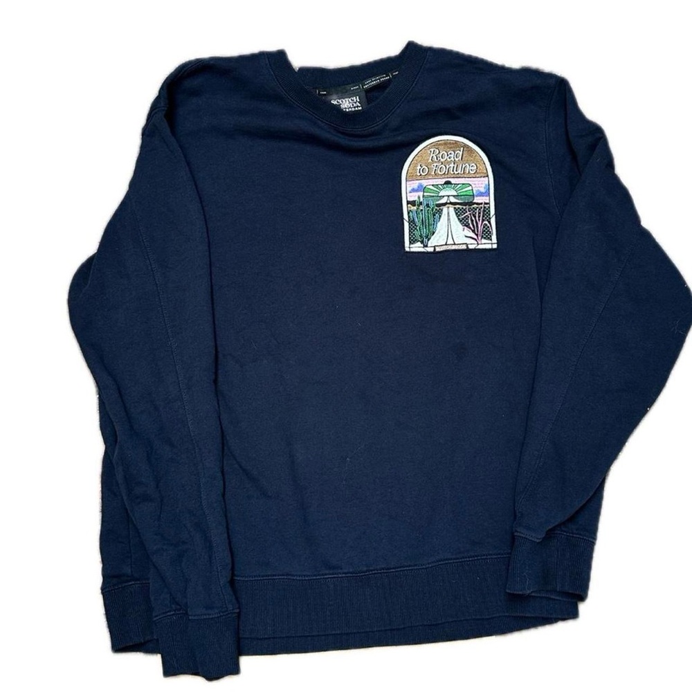Scotch & Soda Amsterdam Road to Fortune Sweatshirt Crewneck Size XL Embroidered